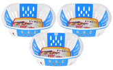 Heart Home Large Plastic Fruit, vegetable Storage Basket- Pack of 3 (Blue)-HS42KUBMART25381